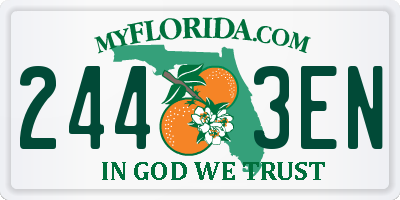 FL license plate 2443EN