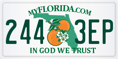 FL license plate 2443EP