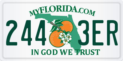 FL license plate 2443ER