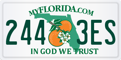 FL license plate 2443ES