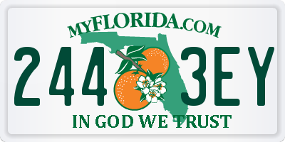 FL license plate 2443EY