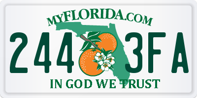 FL license plate 2443FA