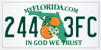 FL license plate 2443FC