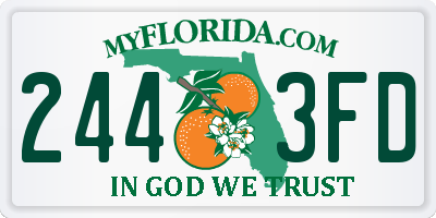 FL license plate 2443FD