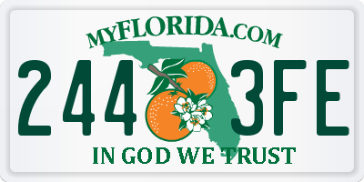FL license plate 2443FE