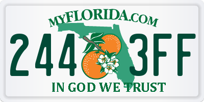 FL license plate 2443FF