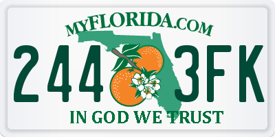 FL license plate 2443FK