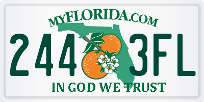 FL license plate 2443FL