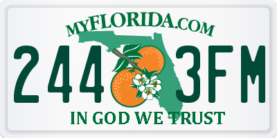 FL license plate 2443FM