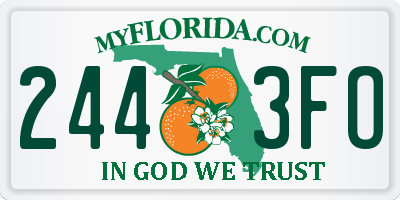FL license plate 2443FO