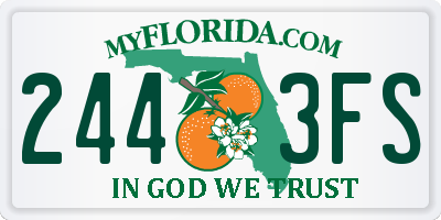 FL license plate 2443FS