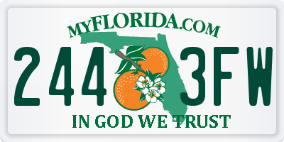 FL license plate 2443FW