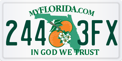 FL license plate 2443FX
