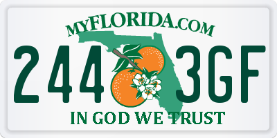 FL license plate 2443GF
