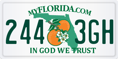 FL license plate 2443GH