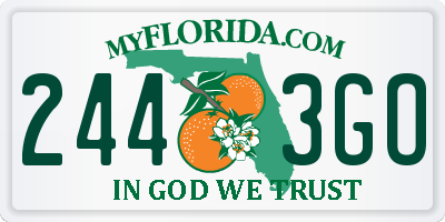 FL license plate 2443GO