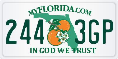 FL license plate 2443GP