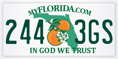 FL license plate 2443GS