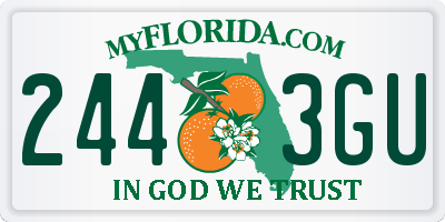 FL license plate 2443GU