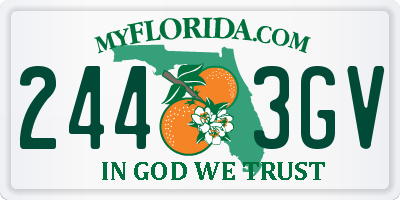 FL license plate 2443GV