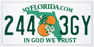 FL license plate 2443GY