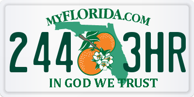 FL license plate 2443HR