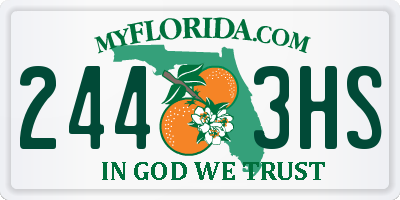 FL license plate 2443HS