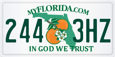 FL license plate 2443HZ