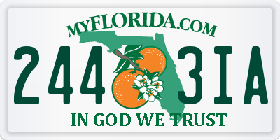 FL license plate 2443IA