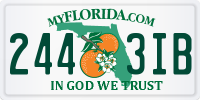 FL license plate 2443IB