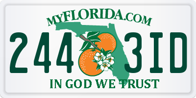 FL license plate 2443ID