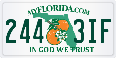 FL license plate 2443IF