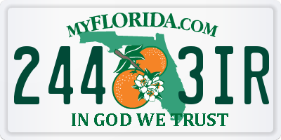 FL license plate 2443IR