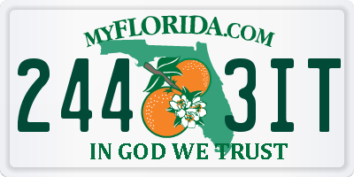 FL license plate 2443IT