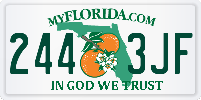 FL license plate 2443JF