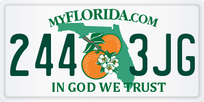FL license plate 2443JG