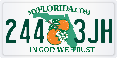 FL license plate 2443JH