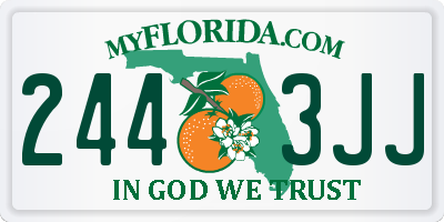 FL license plate 2443JJ