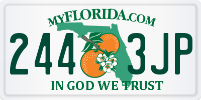 FL license plate 2443JP
