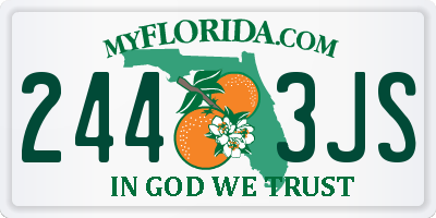 FL license plate 2443JS