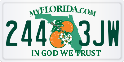 FL license plate 2443JW