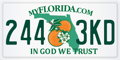 FL license plate 2443KD