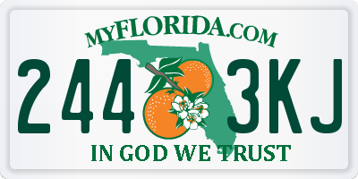 FL license plate 2443KJ