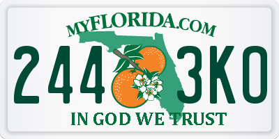 FL license plate 2443KO