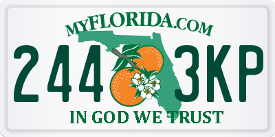 FL license plate 2443KP