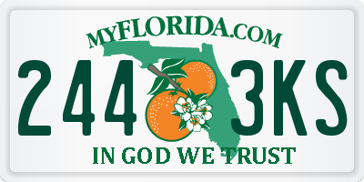 FL license plate 2443KS
