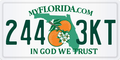 FL license plate 2443KT