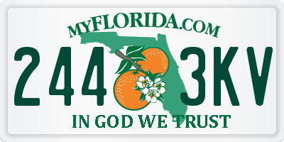 FL license plate 2443KV