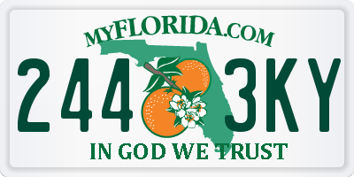 FL license plate 2443KY