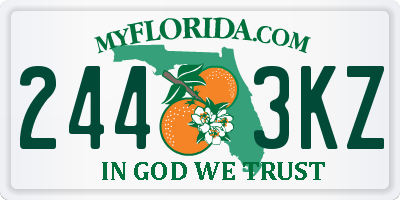 FL license plate 2443KZ